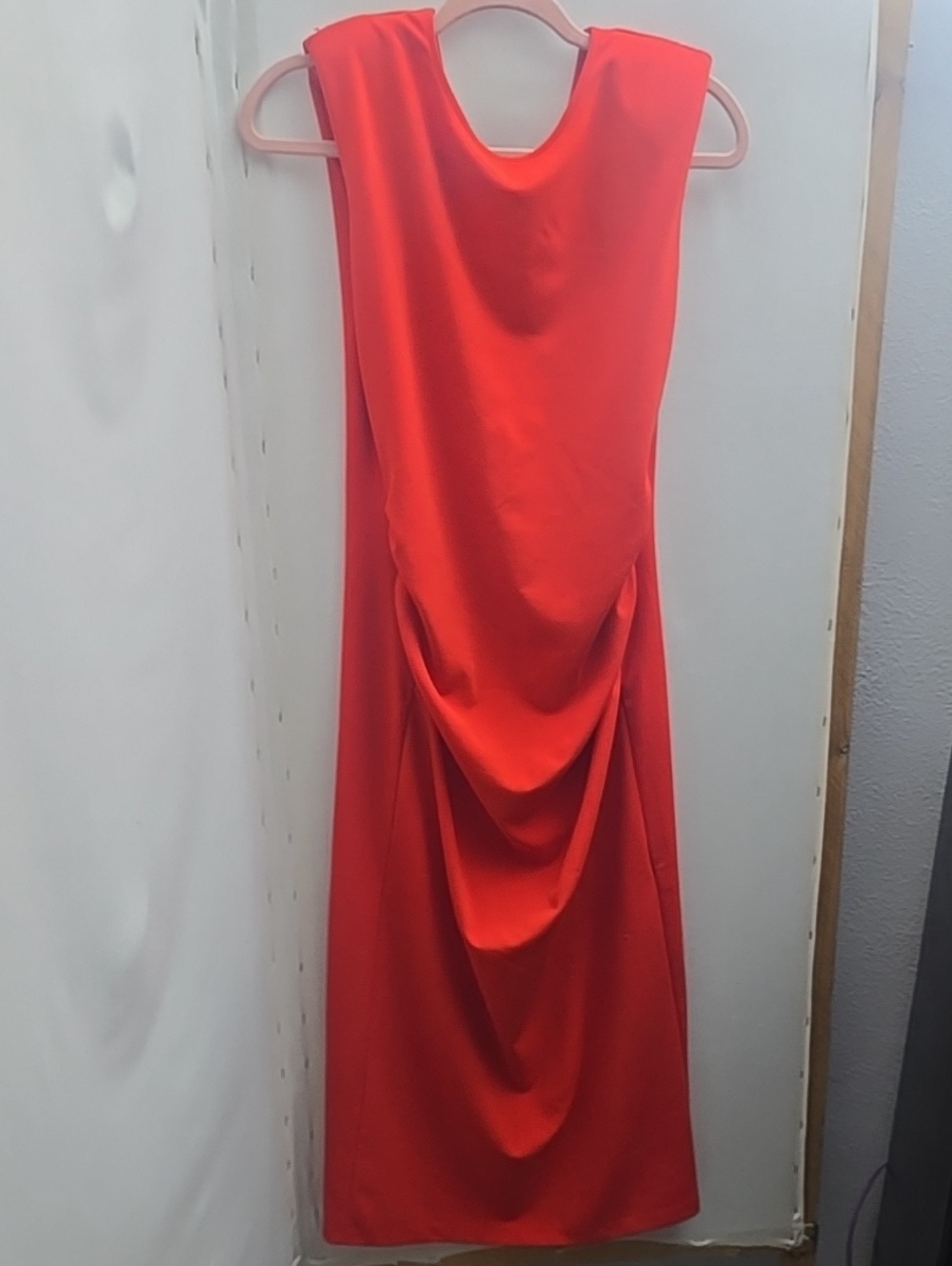 Zara Red Sleeveless Draped Maxi Dress